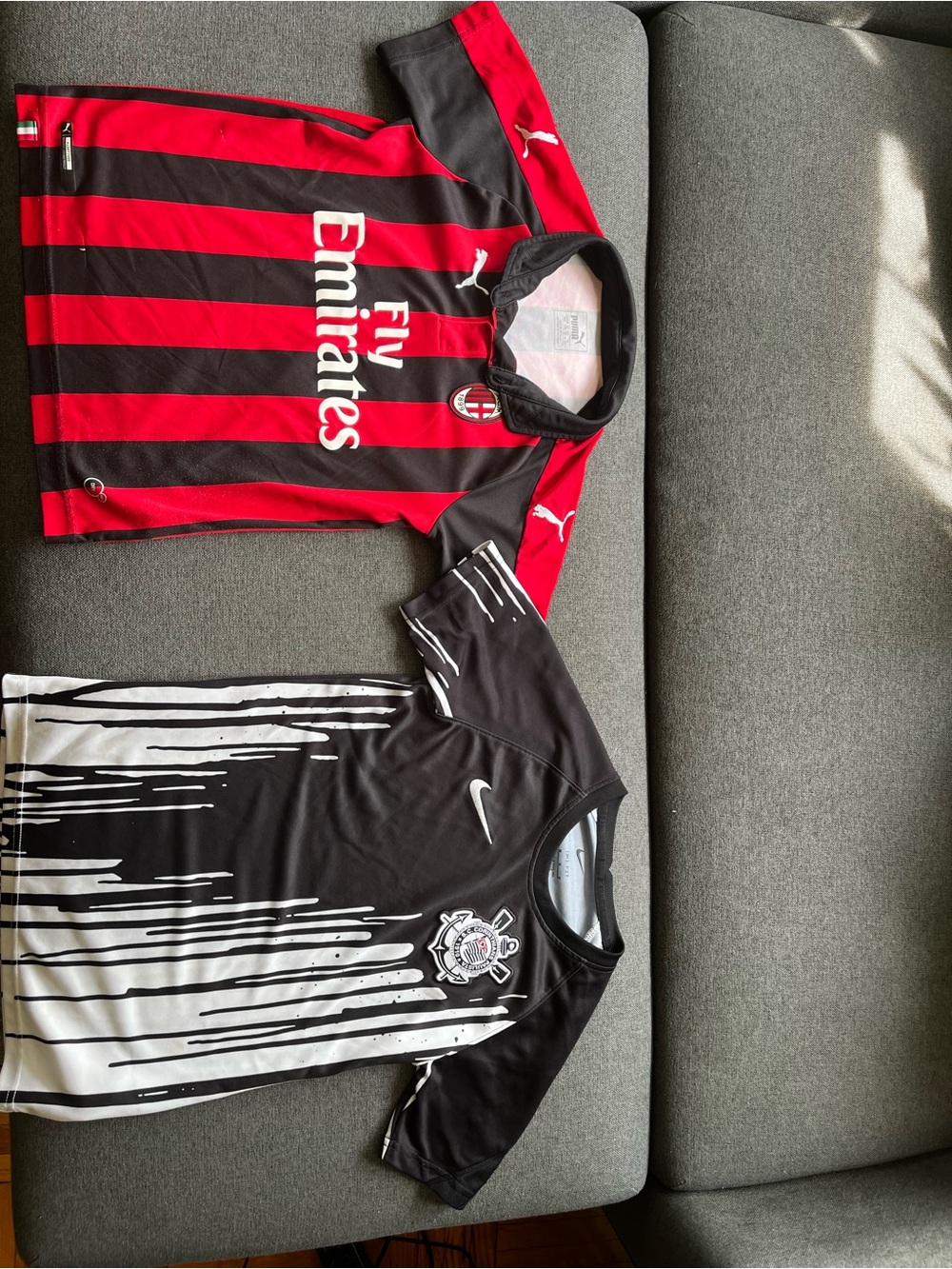 Puma AC Milan + Nike Corinthians Soccer Jerseys size M Youth Bundle 2 pc